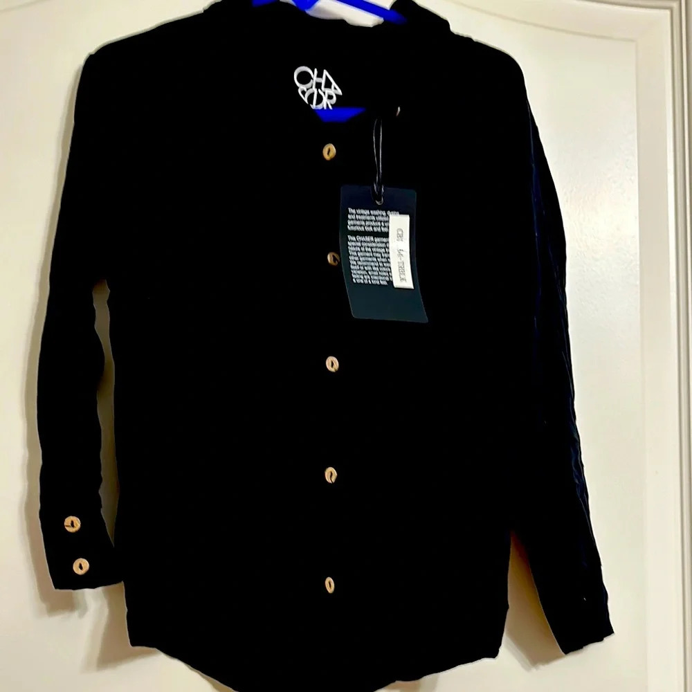 Chaser black soft button‎ up dress shirt